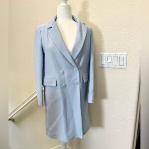Zara Double Breasted Light Coat size S color light blue lined like new